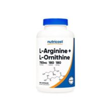 ال آرژنین و ال اورنیتین نوتری کاست 180 عددی Nutricost L-Arginine L-Ornithine Capsules