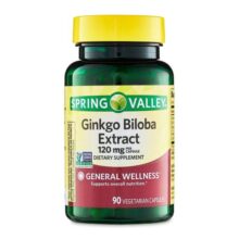 عصاره جینکو بیلوبا اسپرینگ والی 90 عددی Spring Valley Ginkgo Biloba Extract, 120 mg