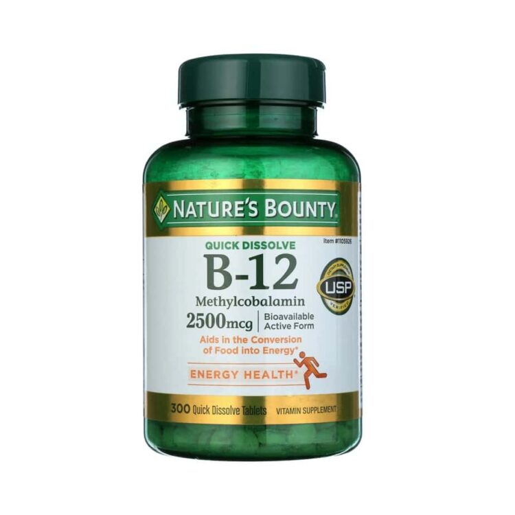 ویتامین ب12 نیچرز بونتی 300 عددی Nature’s Bounty Methylcobalamin Vitamin B-12 2500 mcg