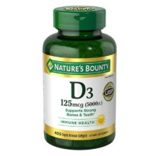 ویتامین د3 نیچرز بونتی 400 عددی Nature’s Bounty Vitamin D3 125 mcg