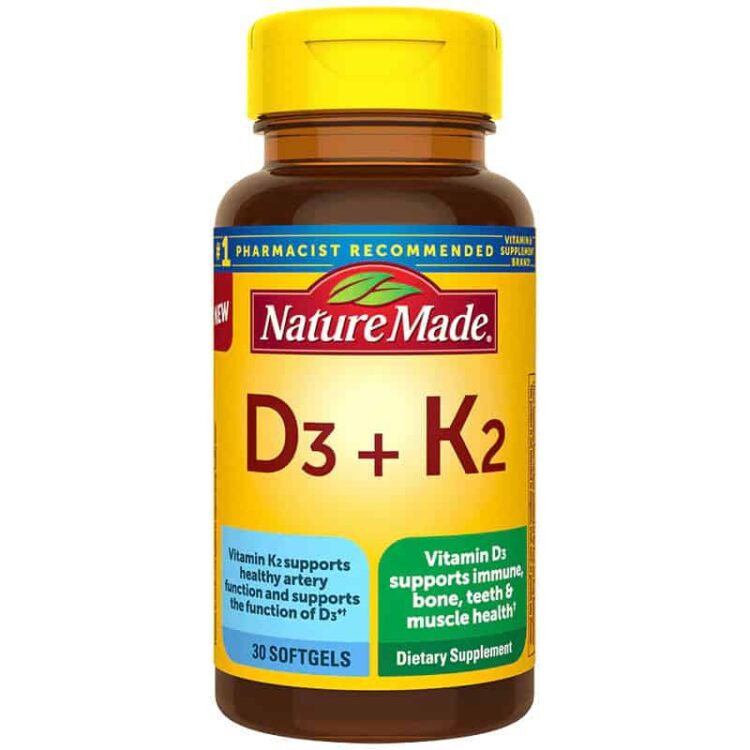 ویتامین د3 و کا2 نیچرمید 30 عددی Nature Made Vitamin D3 + K2 Softgels
