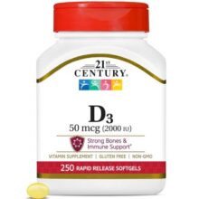 ویتامین دی سنتری 250 عدد 21st Century D3 2000 IU