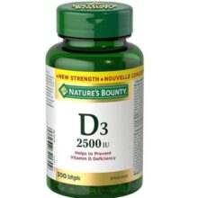 ویتامین دی نیچرز بونتی 300 عدد Nature’s Bounty Vitamin D3 2500IU 6627cecf01eea.jpeg